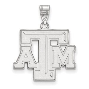 10k White Gold Texas A&M U. Large Fancy 'TAM' Pendant